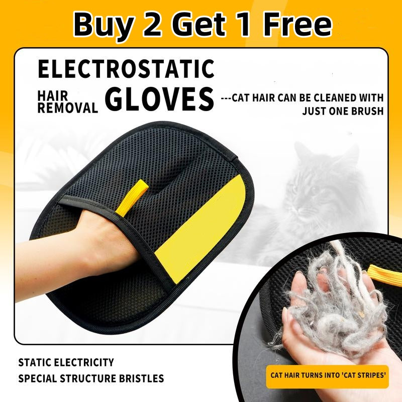 Pet hair remover Electrostatic gloves Two-way brush sticky hair remover