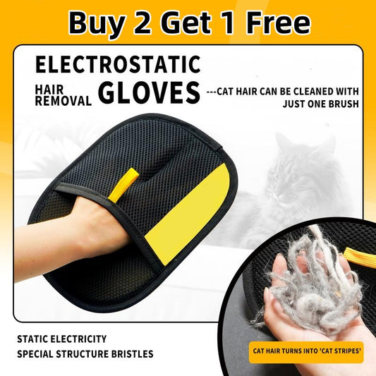 Pet hair remover Electrostatic gloves Two-way brush sticky hair remover